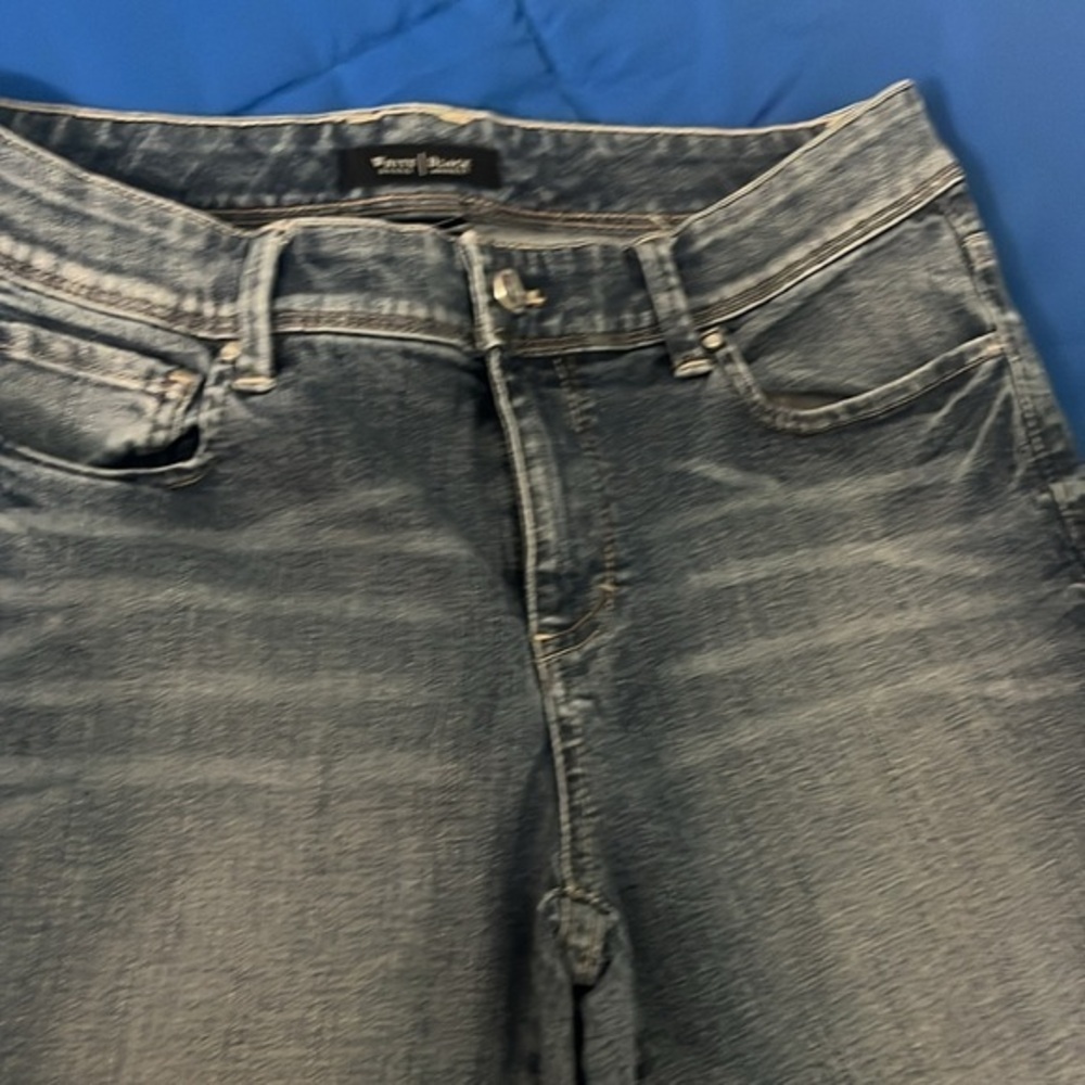 White/black 6R denim jeans